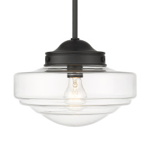 Golden 0508-M BLK-CLR - Golden Lighting Ingalls 1-light 12in Pendant in Matte Black and Clear Glass